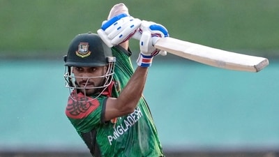 Mehidy Hasan Miraz plays a shot during an ODI match. (AFP) Mehidy Hasan Miraz plays a shot during an ODI match. (AFP)