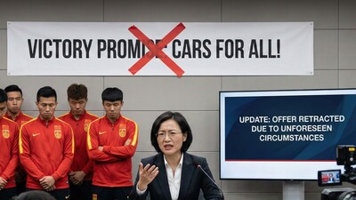 A Chinese entrepreneur was criticised after promising cars to a football team but failing to deliver. (Representational image/Gemini AI generated) A Chinese entrepreneur was criticised after promising cars to a football team but failing to deliver. (Representational image/Gemini AI generated)