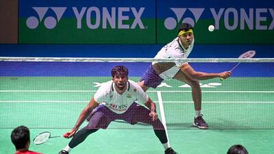 Satwiksairaj Rankireddy and Chirag Shetty lost their second round men’s doubles clash 25-27, 23-21, 21-19 to Japan’s Hiroki Modorikawa and Kyohei Yamashita at the India Open (Sanchit Khanna/HT) Satwiksairaj Rankireddy and Chirag Shetty lost their second round men’s doubles clash 25-27, 23-21, 21-19 to Japan’s Hiroki Modorikawa and Kyohei Yamashita at the India Open (Sanchit Khanna/HT)