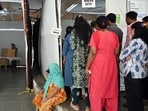 
Mumbai, India. Jan 15, 2026: A woman cast her vote at BMC School in Sion for the BMC general elections.