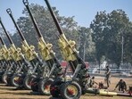 Artillery units at the Republic Day parade rehearsals at Kartavya Path Lawn in New Delhi. (RAJ K RAJ /HT PHOTO)