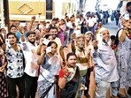 Complaints were reported from areas, including ward number 9 (Sus–Baner–Pashan), where voters said there was no clear confirmation after pressing the ballot button. (MAHENDRA KOLHE/HT)