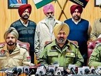 DCP Jaskaranjit Singh Teja during a press conference in Ludhiana on Friday. (HT Photo) DCP Jaskaranjit Singh Teja during a press conference in Ludhiana on Friday. (HT Photo)