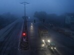 Moderate to dense fog enveloped parts of the city in the early hours of the day. (HT PHOTO) Moderate to dense fog enveloped parts of the city in the early hours of the day. (HT PHOTO)