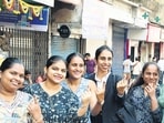 Mumbai, India - 15 Jan 2026: A voter displays their ink marked finger after casting their vote for BMC elections at voting centre, colaba, in Mumbai, India, on Thursday, Jan 15, 2026. (Photo by Bhushan Koyande/HT Photo) Mumbai, India - 15 Jan 2026: A voter displays their ink marked finger after casting their vote for BMC elections at voting centre, colaba, in Mumbai, India, on Thursday, Jan 15, 2026. (Photo by Bhushan Koyande/HT Photo)