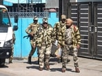 Central Industrial Security Force (CISF) personnel outside the Enforcement Directorate (ED) office amid the Ministry of Home Affairs' nationwide security enhancement for ED establishments following threat assessments, in Ranchi, Thursday.