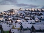 Houses are pictured on January 15, 2026 in Nuuk, Greenland. 