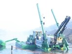 The amphibian multipurpose dredger has been branded “Watermaster”. (HT Photo)