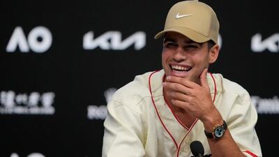 Carlos Alcaraz during a press conference ahead of the Australian Open in Melbourne on Friday. (AP) Carlos Alcaraz during a press conference ahead of the Australian Open in Melbourne on Friday. (AP)