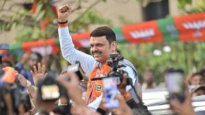 Mumbai, India - Jan. 16, 2026: Maharshtra CM Devendra Fadnavis celebrate BMC election results, at Nariman Point in Mumbai, India, on Friday, January 16, 2026. (Photo by Anshuman Poyrekar/Hindustan Times) (Anshuman Poyrekar/HT Photo) Mumbai, India - Jan. 16, 2026: Maharshtra CM Devendra Fadnavis celebrate BMC election results, at Nariman Point in Mumbai, India, on Friday, January 16, 2026. (Photo by Anshuman Poyrekar/Hindustan Times) (Anshuman Poyrekar/HT Photo)