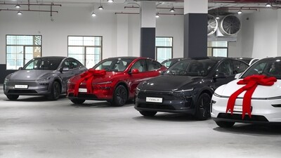 The Tesla Model Y electric SUV has seen selective discounts after sales didn't meet expectations. (Parveen Kumar/HT)