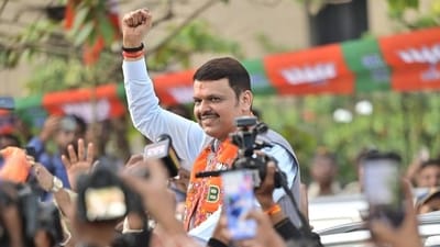 Maharshtra CM Devendra Fadnavis celebrate BMC election results, at Nariman Point in Mumbai. (Anshuman Poyrekar/Hindustan Times) Maharshtra CM Devendra Fadnavis celebrate BMC election results, at Nariman Point in Mumbai. (Anshuman Poyrekar/Hindustan Times)