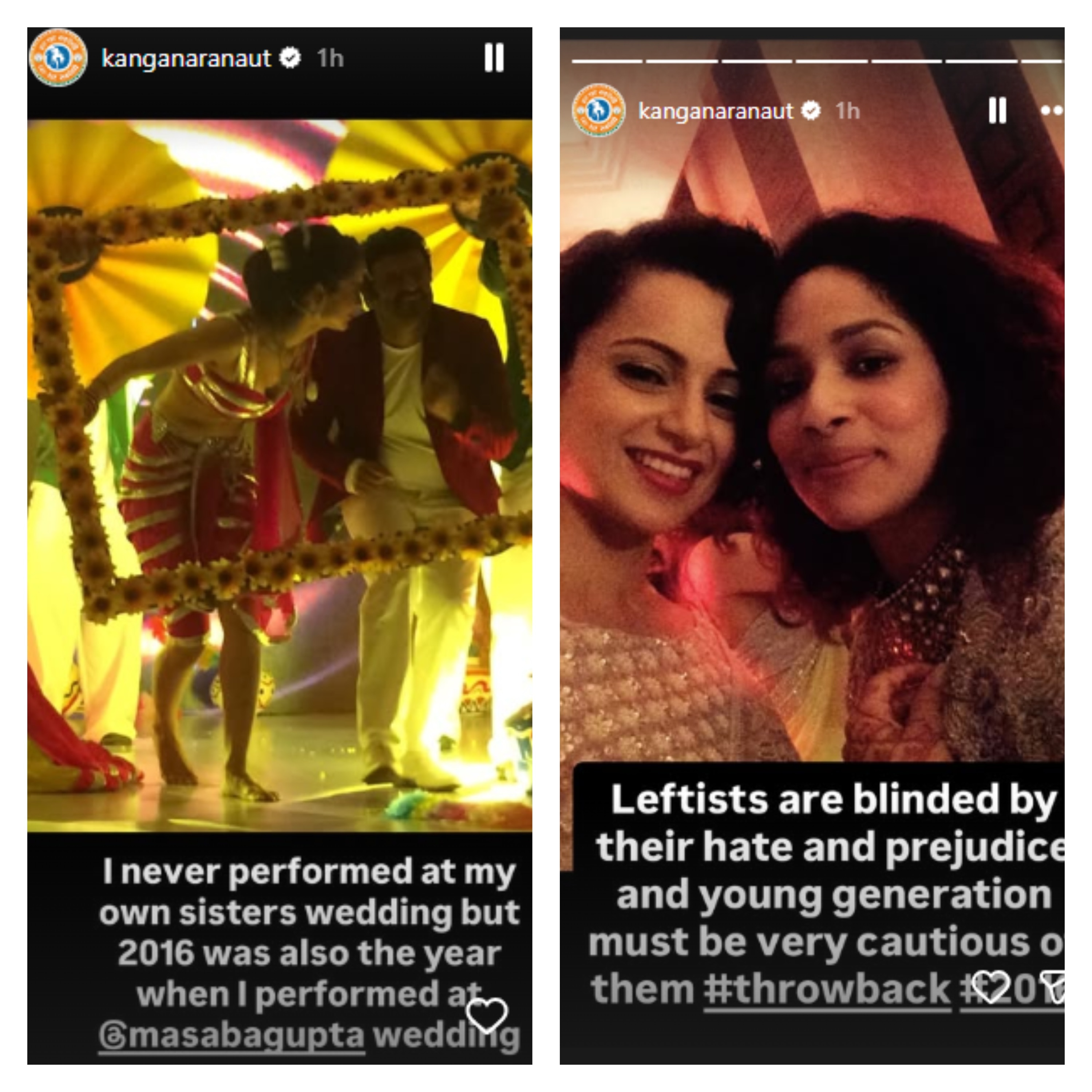 Kangana via Instagram Stories. Kangana via Instagram Stories.