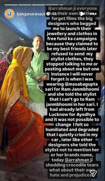 Kangana via her Instagram Stories. Kangana via her Instagram Stories.