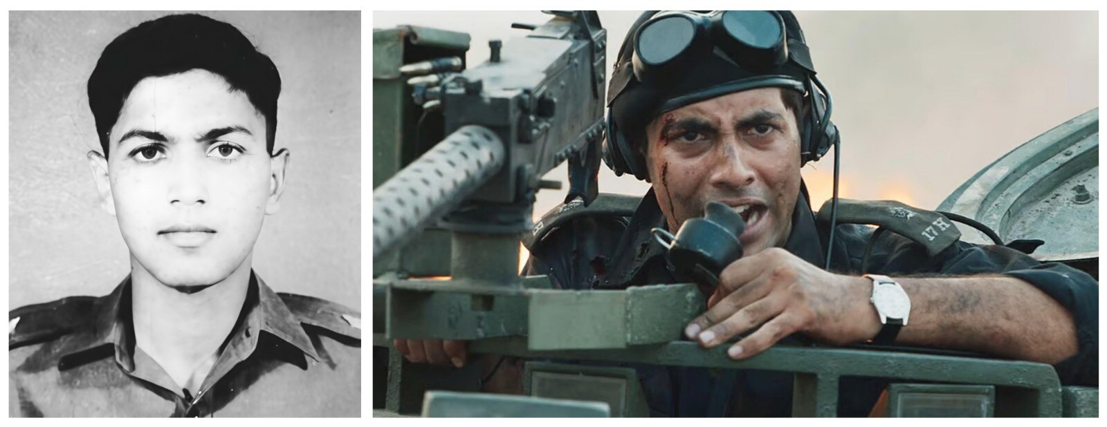 Second Lieutenant Arun Khetarpal, and Agastya Nanda as Khetarpal, in Ikkis. (Photos: Indian Army; Ikkis) Second Lieutenant Arun Khetarpal, and Agastya Nanda as Khetarpal, in Ikkis. (Photos: Indian Army; Ikkis)