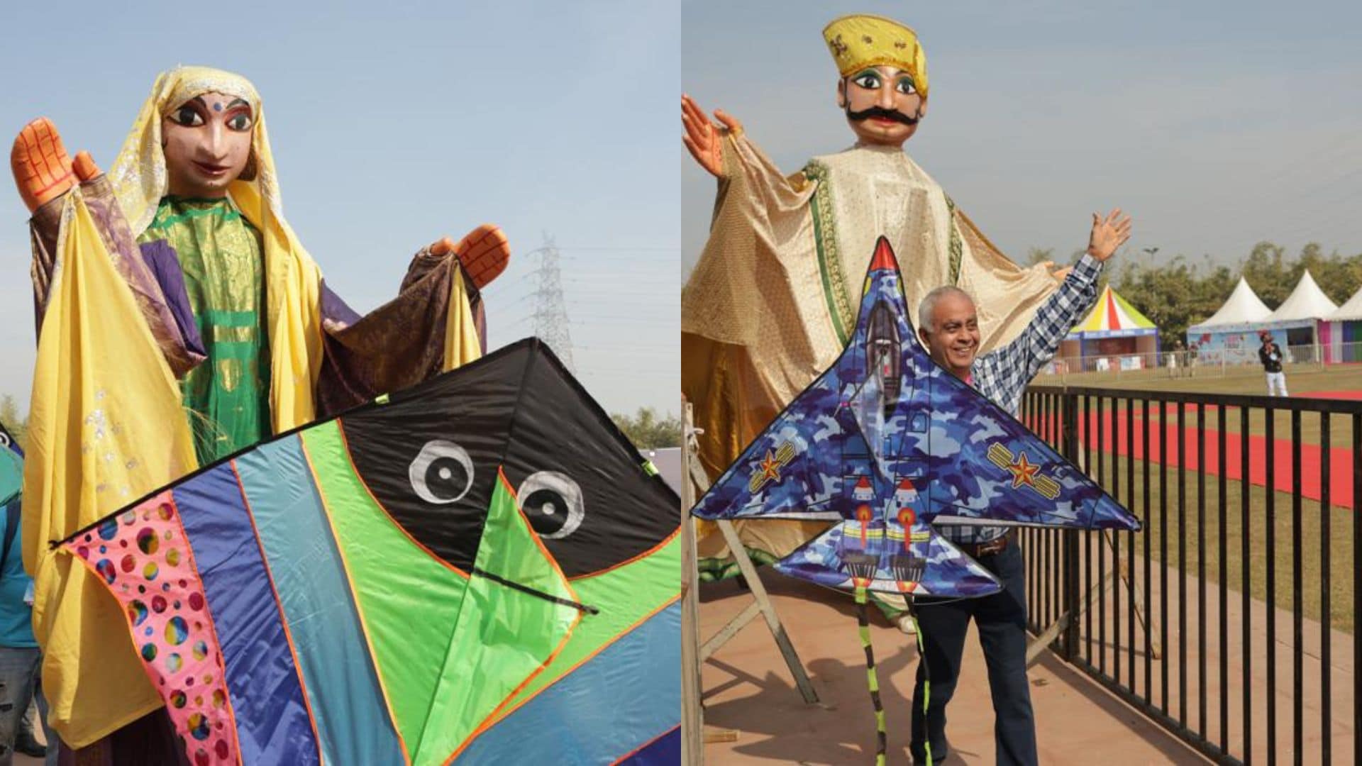Fighter plane–inspired kites and vibrant colours make for a spectacular variety. Fighter plane–inspired kites and vibrant colours make for a spectacular variety.