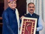 Himachal Pradesh Chief Minister Sukhvinder Singh Sukhu meets with Union Minister Piyush Goyal, in New Delhi on Saturday. (ANI)