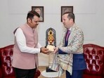 Maharashtra Chief Minister Devendra Fadnavis with U.S. Ambassador to India Sergio Gor during a meeting in Mumbai. 