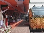 Prime Minister Narendra Modi during flagging off the country's first Vande Bharat sleeper train between Howrah and Guwahati (Kamakhya), in Malda. (PTI)