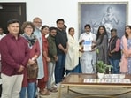 Rohith Vemula’s mother and others present the draft bill to Telangana deputy chief minister Mallu Bhatti Vikramarka in Hyderabad on Saturday. (HT PHOTO) Rohith Vemula’s mother and others present the draft bill to Telangana deputy chief minister Mallu Bhatti Vikramarka in Hyderabad on Saturday. (HT PHOTO)