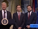 The episode opened with a political sketch spoofing Donald Trump and members of his administration.