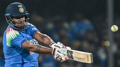 Harshit Rana’s late cameo of 52 off 43 balls briefly reignited hopes, but the asking rate proved too steep. (AFP) Harshit Rana’s late cameo of 52 off 43 balls briefly reignited hopes, but the asking rate proved too steep. (AFP)
