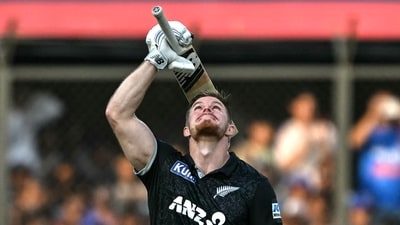 Glenn Phillips blasted 106 off 88 balls, showcasing his power-hitting to inject momentum into the innings at a crucial stage. (AFP) Glenn Phillips blasted 106 off 88 balls, showcasing his power-hitting to inject momentum into the innings at a crucial stage. (AFP)