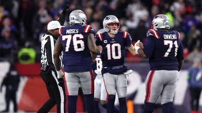 Patriots and Texans clash in an NFL playoff, with snow predicted in New England. (Photo by Adam Glanzman / GETTY IMAGES NORTH AMERICA / Getty Images via AFP) (Getty Images via AFP)