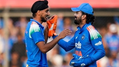 Arshdeep Singh was the pick of the bowlers for India with three wickets for 63 runs in his 10 overs. (PTI) Arshdeep Singh was the pick of the bowlers for India with three wickets for 63 runs in his 10 overs. (PTI)