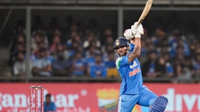 Nitish Kumar Reddy also scored his maiden half-century but soon after reaching his fifty he played a rash shot to throw his wicket away. (PTI) Nitish Kumar Reddy also scored his maiden half-century but soon after reaching his fifty he played a rash shot to throw his wicket away. (PTI)