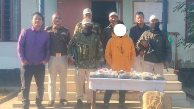 Police said Nang Lian Siam was arrested from Behiang side along Tiddim Road under Singngat police station, Churachandpur district. (X/manipur_police)