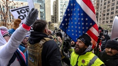 Pardoned January 6 rioter Jake Lang is confronted by demonstrators near city hall on January 17, 2026 in Minneapolis, Minnesota. (Photo by Jim Vondruska / GETTY IMAGES NORTH AMERICA / Getty Images via AFP) (Getty Images via AFP) Pardoned January 6 rioter Jake Lang is confronted by demonstrators near city hall on January 17, 2026 in Minneapolis, Minnesota. (Photo by Jim Vondruska / GETTY IMAGES NORTH AMERICA / Getty Images via AFP) (Getty Images via AFP)