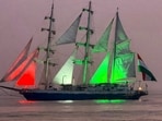 Indian Navy's Sail Training Ship INS Sudarshini before embarking on the flagship voyage of Lokayan 26, a 10-month transoceanic expedition. 
