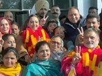 Parveen Kumar Sharma Pinna was elected as Moga mayor on Monday after the Aam Aadmi Party (AAP) councillor was elected uncontested by proving his majority with 30 votes in the 50-member House. (Sanjeev Kumar /HT)