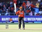 Quinton De Kock of Sunrisers Eastern Cape celebrates their half century during match 29 of the SA20 season 4 against MI Cape Town Quinton De Kock of Sunrisers Eastern Cape celebrates their half century during match 29 of the SA20 season 4 against MI Cape Town