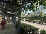 RWA of Vipul Greens residential society has planted around 600 trees over the past few months. (Parveen Kumar/HT)