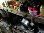 The recovered items after a terror hideout was busted in Kishtwar on Monday. (HT Photo) The recovered items after a terror hideout was busted in Kishtwar on Monday. (HT Photo)