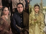 Bride Shanzeh Ali with Junaid Safdar; mother-of-the-groom Maryam Nawaz with Junaid Safdar