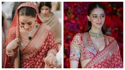 Shanzeh Ali Rohail opted for a saree that was earlier worn by Ananya Panday. (Instagram/ ayraevents and bollywoodalmari) Shanzeh Ali Rohail opted for a saree that was earlier worn by Ananya Panday. (Instagram/ ayraevents and bollywoodalmari)