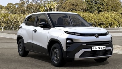 Tata Punch's base variant is Smart. It is offered with a petrol and a CNG powertrain.