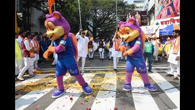 The opening ceremony featured traditional dhol-tasha performances, patriotic chants and a colourful cultural welcome, highlighting Pune’s heritage. (HT PHOTO) The opening ceremony featured traditional dhol-tasha performances, patriotic chants and a colourful cultural welcome, highlighting Pune’s heritage. (HT PHOTO)