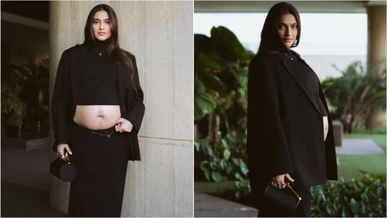Sonam Kapoor flaunts baby bump in stylish black outfit. (Instagram/@sonamkapoor )