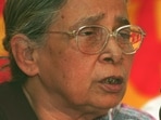 Mahasweta Devi in a photograph dated 9 June 2002 (Virendra Singh)