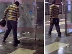 A man was recorded urinating inside a station of the Delhi Metro. A man was recorded urinating inside a station of the Delhi Metro.