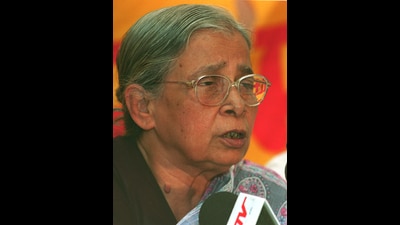 Mahasweta Devi in a photograph dated 9 June 2002 (Virendra Singh) Mahasweta Devi in a photograph dated 9 June 2002 (Virendra Singh)