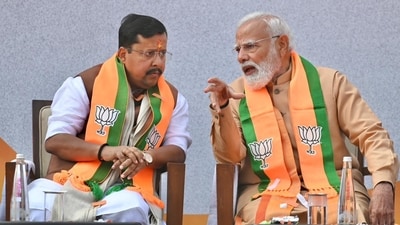 PM Modi and BJP's newly elected national president Nitin Nabin share a conversation at the latter's swearing-in ceremony at the party headquarters in Delhi on Tuesday. On Nitin Nabin taking the post, PM Modi said, “Nitin Nabin ji is now our president; his responsibility not limited to BJP, it is also to ensure coordination in NDA,” (Sanchit Khanna/Hindustan Times) PM Modi and BJP's newly elected national president Nitin Nabin share a conversation at the latter's swearing-in ceremony at the party headquarters in Delhi on Tuesday. On Nitin Nabin taking the post, PM Modi said, “Nitin Nabin ji is now our president; his responsibility not limited to BJP, it is also to ensure coordination in NDA,” (Sanchit Khanna/Hindustan Times)