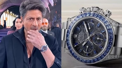 Shah Rukh Khan sports a rare Rolex Daytona Sapphire watch worth over $15 million. (Instagram) Shah Rukh Khan sports a rare Rolex Daytona Sapphire watch worth over $15 million. (Instagram)