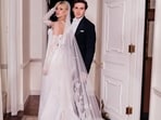 Nicola Peltz wore a Velantino gown to marry Brooklyn Beckham. 