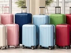 Suitcase set of 3 with 8 wheel design suited for the modern travel needs of shoppers.(AI generated)