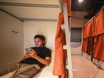 A pod hotel currently operational at the New Delhi Metro Station. (HT Archive)